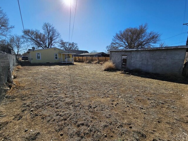 view of yard with fence