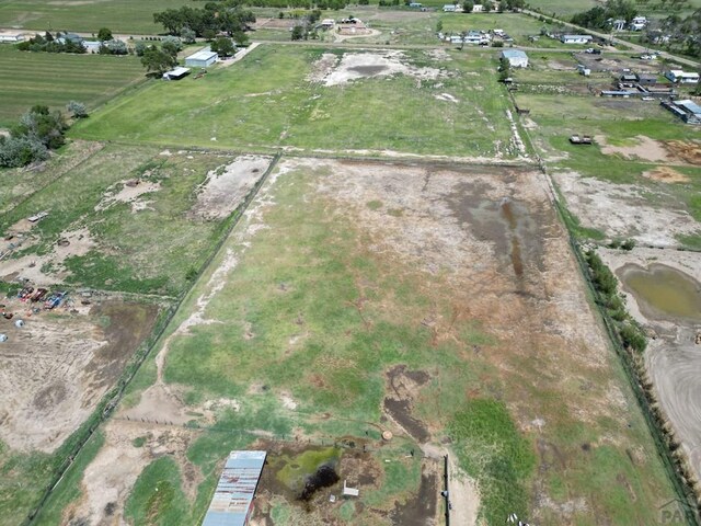 bird's eye view with a rural view