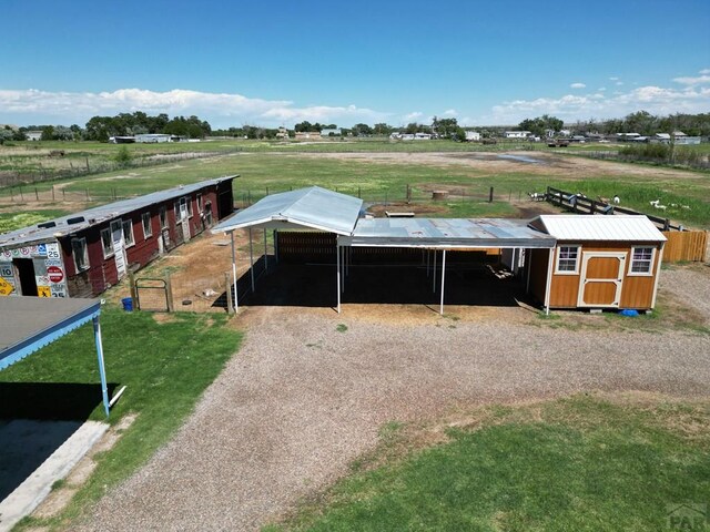 exterior space featuring a rural view