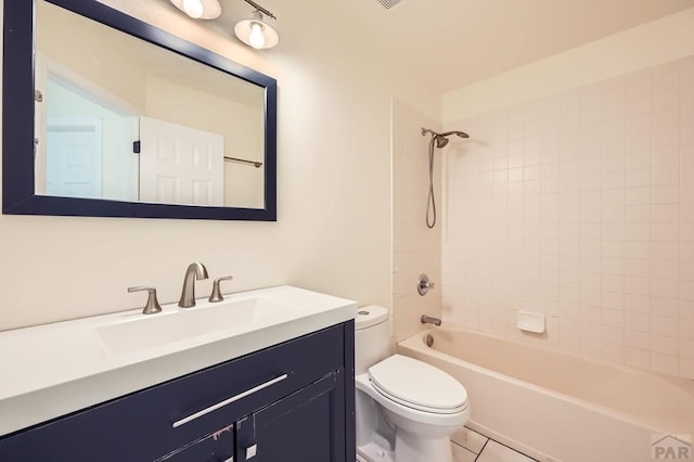 4366 Witches Hollow Ln, Colorado Springs, CO 80911 - full bathroom with vanity, shower / tub combination, and tile patterned floors
