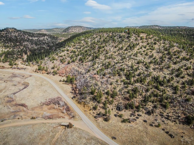 aerial view with a mountain view and a desert view