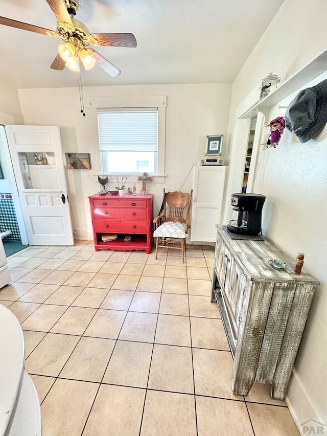 914 Santa Fe, La Junta, CO 81050 - foyer entrance with light tile patterned flooring and a ceiling fan