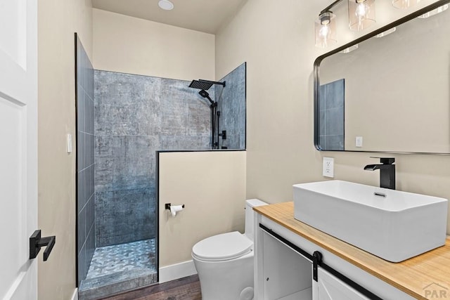 332 Yellow Bird Rd, Rye, CO 81069 - full bath featuring a walk in shower, vanity, and wood finished floors
