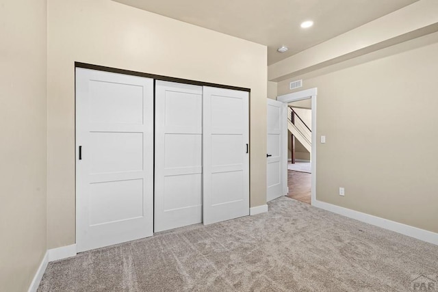 332 Yellow Bird Rd, Rye, CO 81069 - unfurnished bedroom with carpet floors, a closet, and recessed lighting
