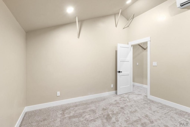 332 Yellow Bird Rd, Rye, CO 81069 - walk in closet featuring an AC wall unit, carpet floors, and high vaulted ceiling