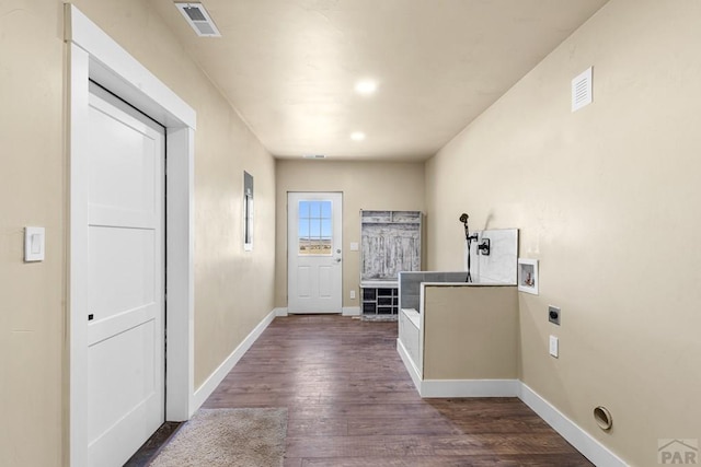 332 Yellow Bird Rd, Rye, CO 81069 - laundry area with electric dryer hookup, hookup for a washing machine, and wood finished floors