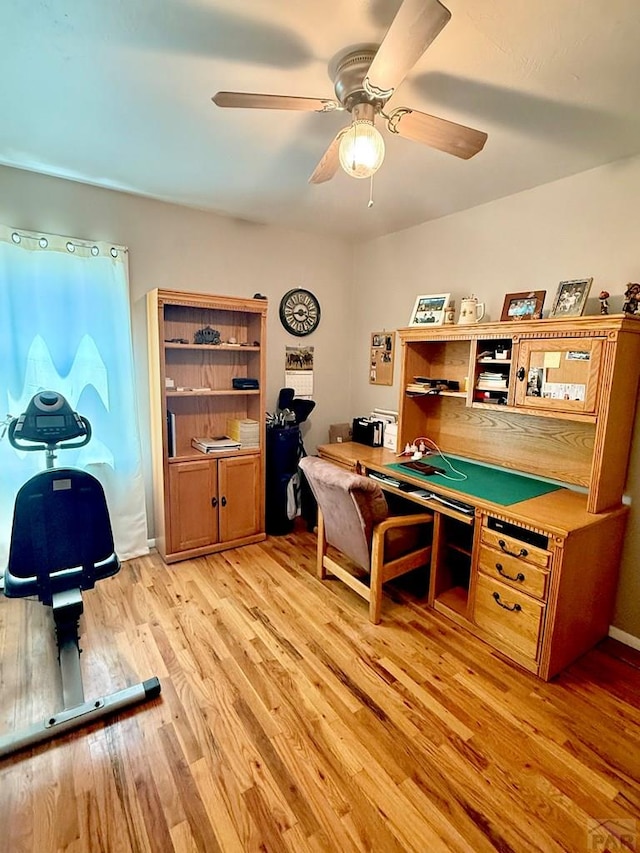 629 Gaylord Ave, Pueblo, CO 81004 - home office featuring light wood-style floors and ceiling fan