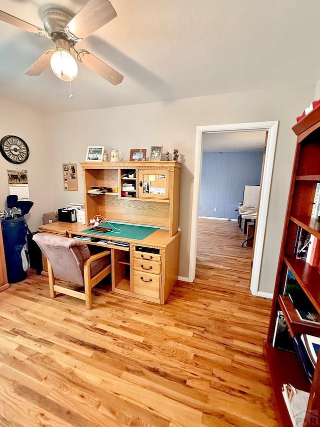 629 Gaylord Ave, Pueblo, CO 81004 - office with light wood-style floors and a ceiling fan