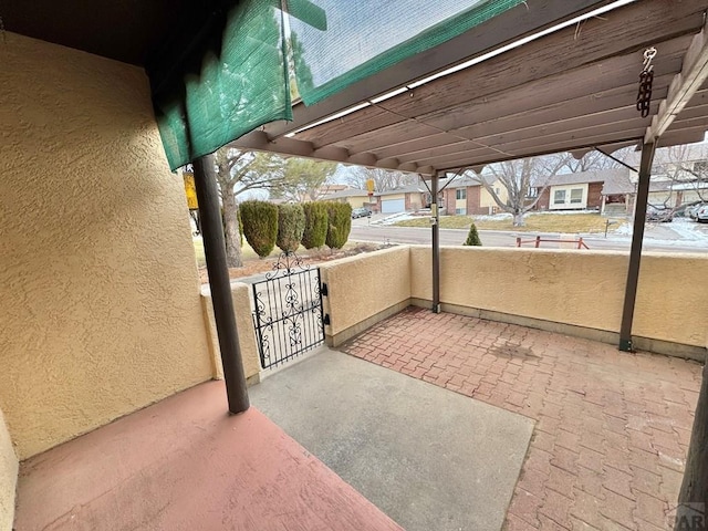 view of patio / terrace featuring a residential view