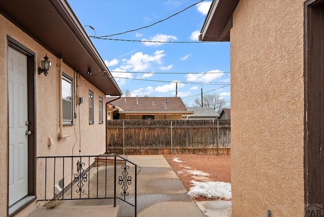 view of yard with a patio area and fence