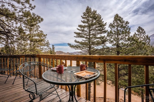 109 County Rd 405, Cuchara, CO 81055 - wooden deck with a mountain view