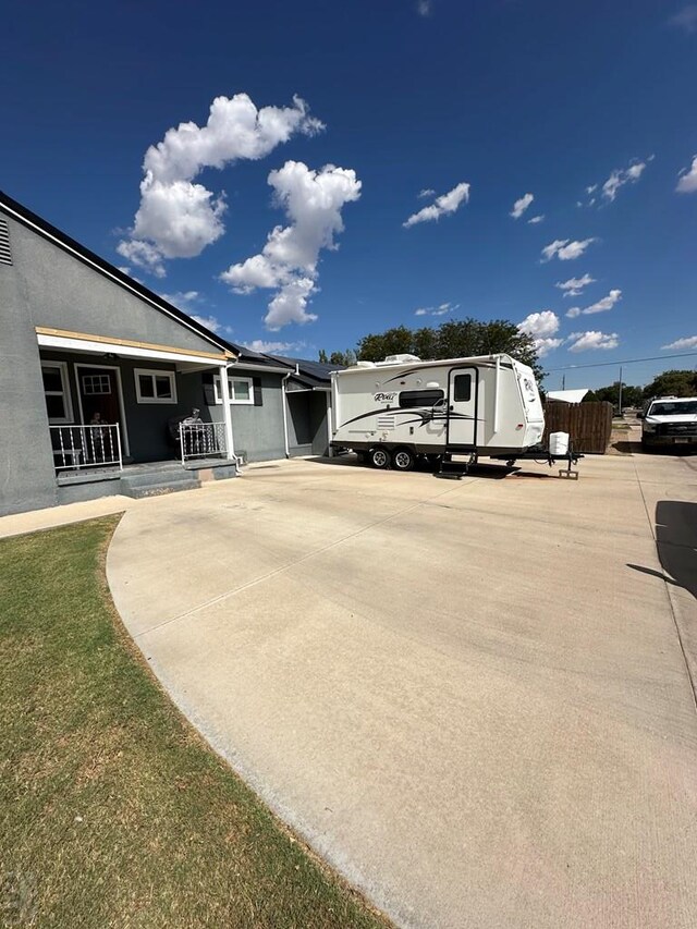 exterior space with covered porch