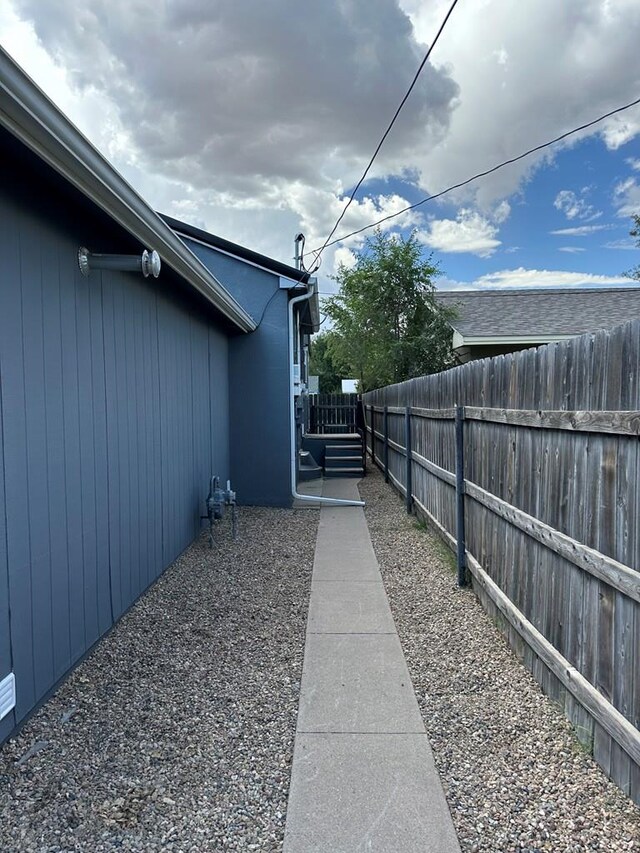 view of home's exterior featuring a fenced backyard