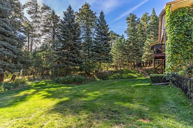 view of yard with fence