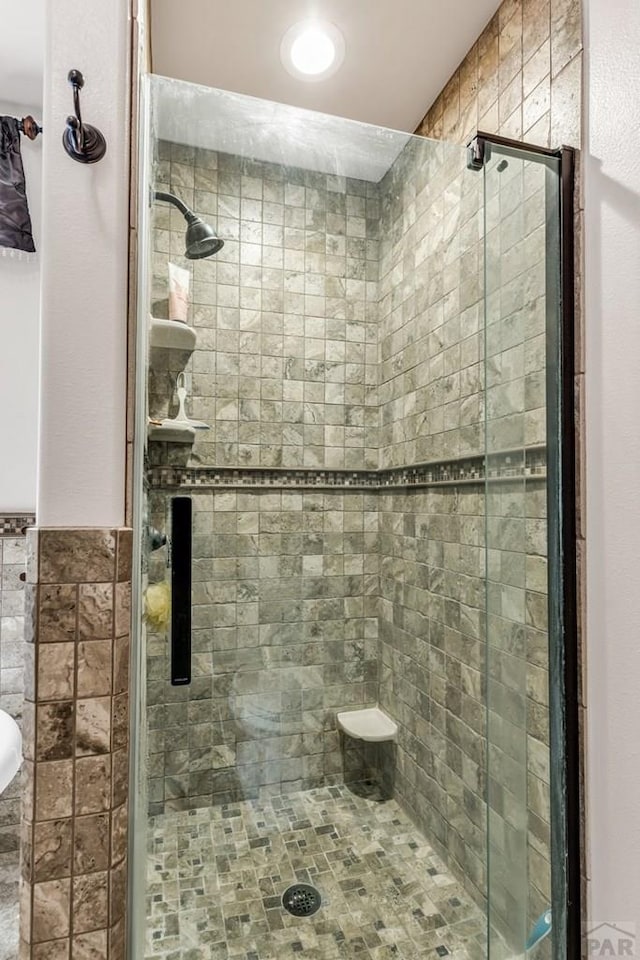 full bath featuring a shower stall