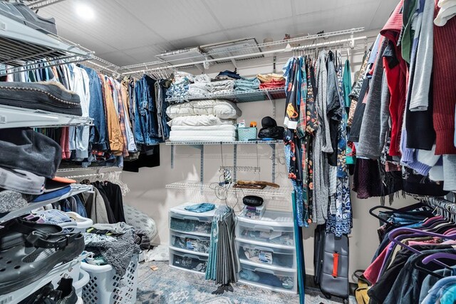view of walk in closet