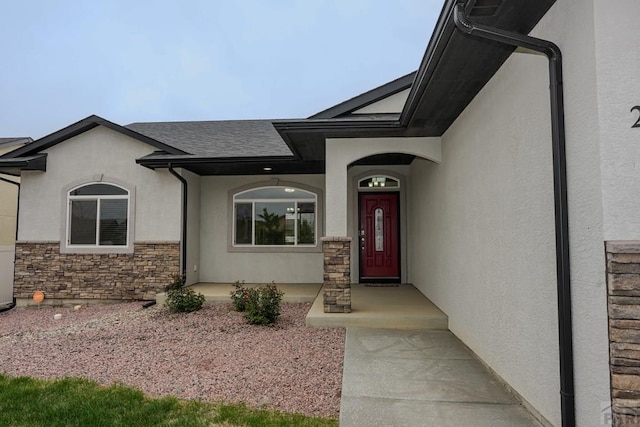 2221 Cliffmoor Ln, Pueblo, CO 81008 - property entrance with stucco siding and stone siding