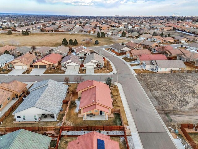 bird's eye view with a residential view