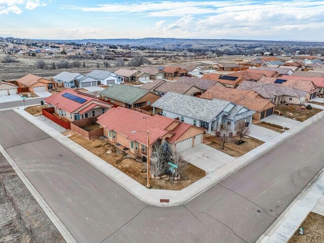 bird's eye view with a residential view