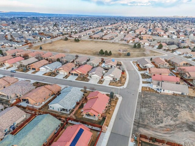 drone / aerial view featuring a residential view