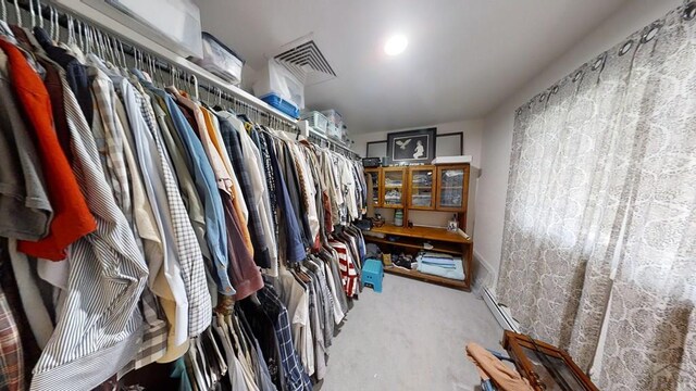 spacious closet with carpet floors