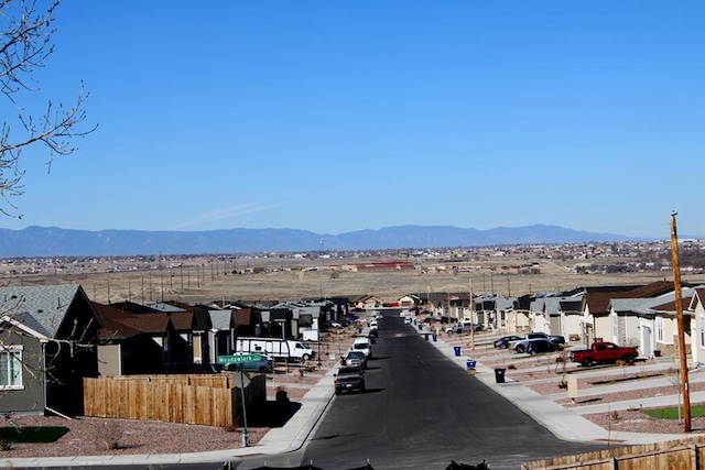 mountain view with a residential view