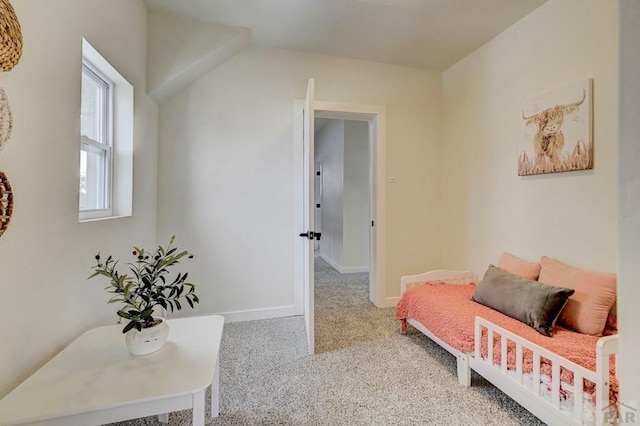 bedroom with carpet and baseboards