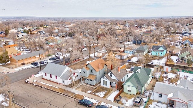 aerial view with a residential view