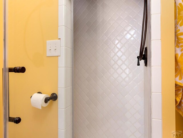 bathroom with a shower