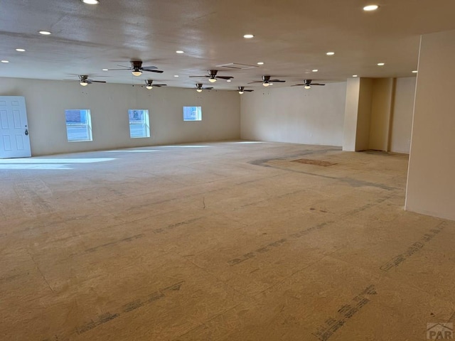 empty room featuring visible vents and recessed lighting