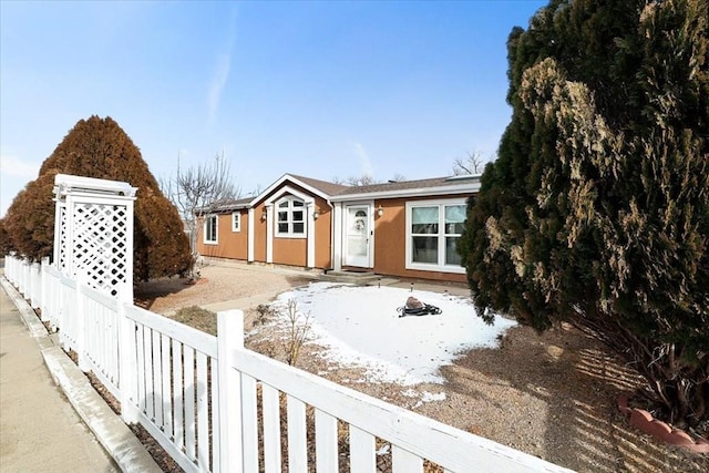 view of front of property with fence private yard