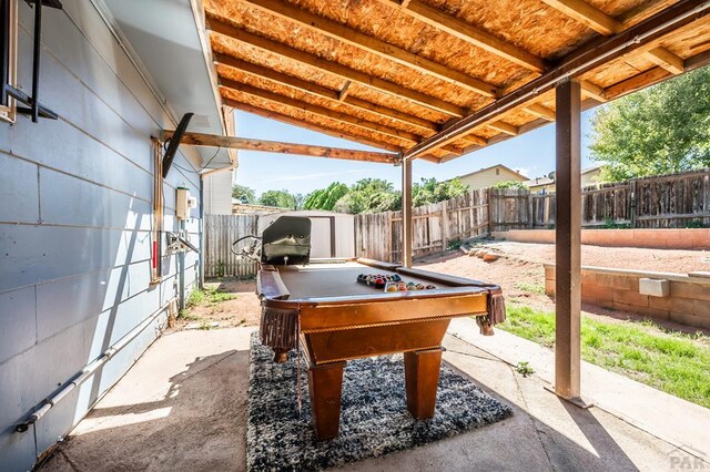 view of patio featuring a fenced backyard