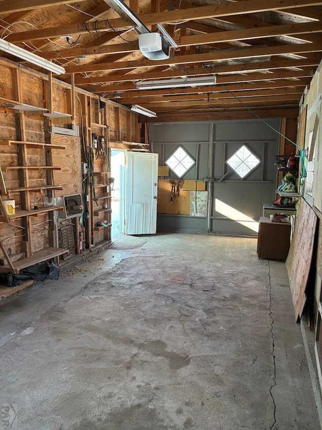 interior space featuring a garage door opener