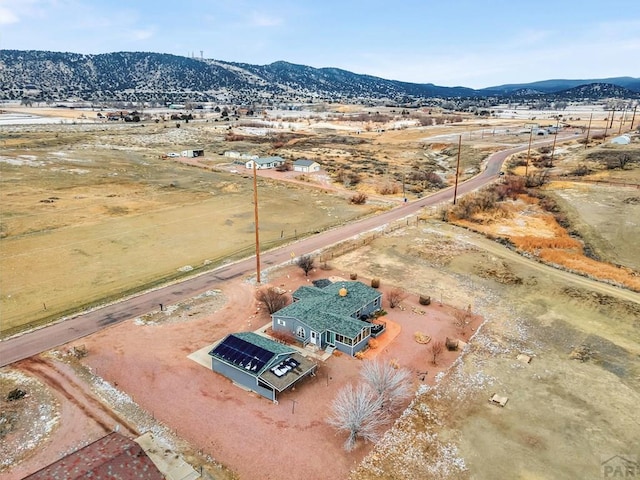aerial view with a rural view and a mountain view