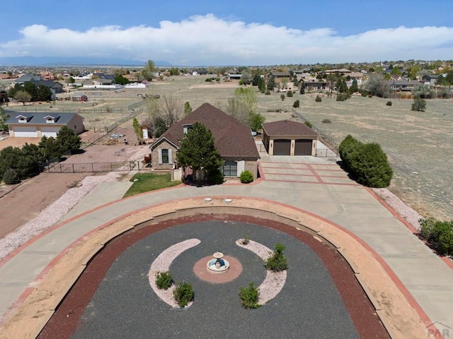 aerial view featuring a residential view