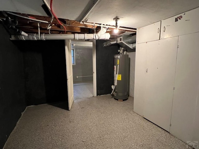 unfinished below grade area with water heater