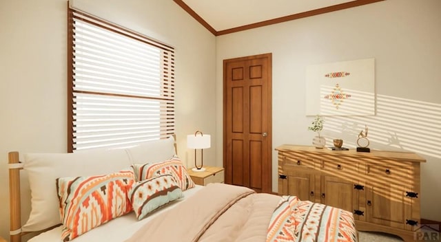 bedroom featuring ornamental molding