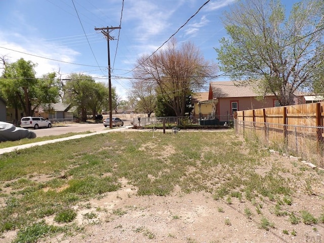 view of yard with fence