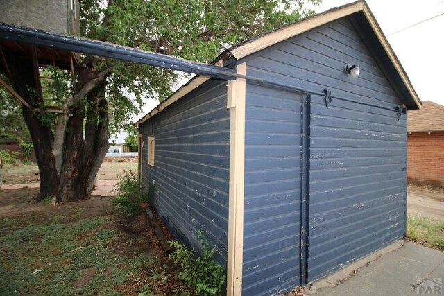 view of shed