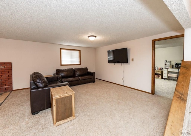 11210 Eggar Dr, Peyton, CO 80831 - living room with light carpet, baseboards, and a textured ceiling