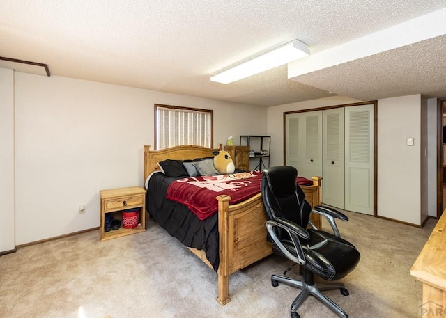 11210 Eggar Dr, Peyton, CO 80831 - carpeted bedroom featuring a closet, a textured ceiling, and baseboards