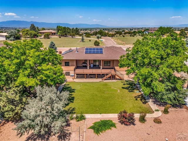 368 S Camino De Los Ranchos, Pueblo West, CO 81007 - aerial view of property and surrounding area featuring a mountainous background