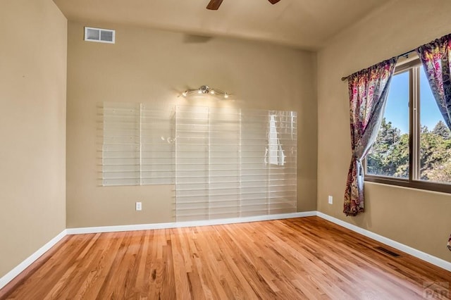 368 S Camino De Los Ranchos, Pueblo West, CO 81007 - unfurnished room featuring wood finished floors and ceiling fan