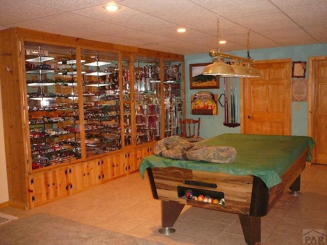 recreation room with tile patterned floors