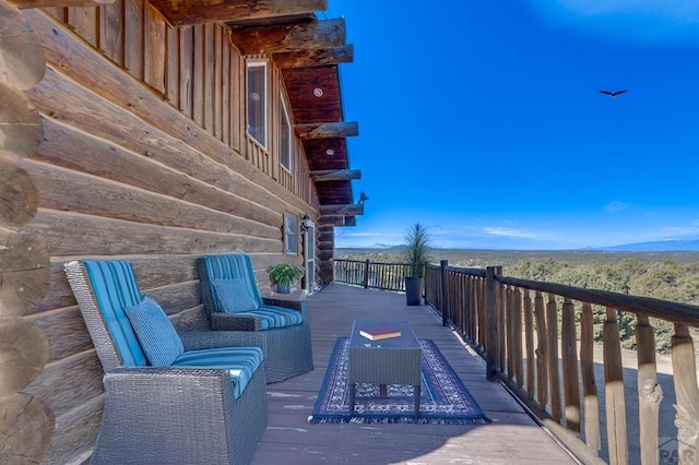 view of patio with a wooden deck