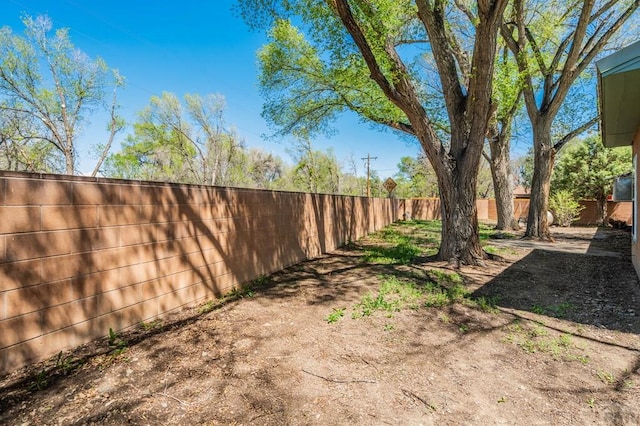 view of yard featuring fence