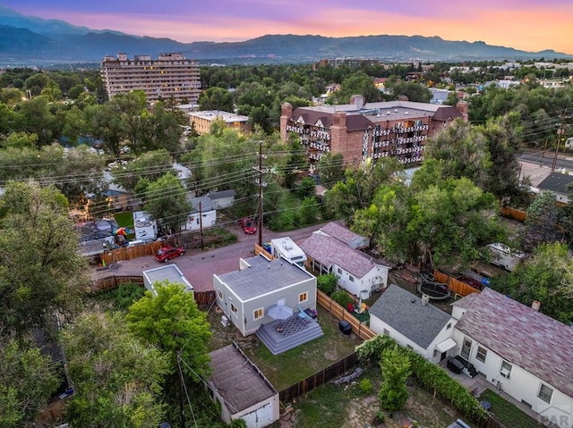 aerial view featuring a mountain view