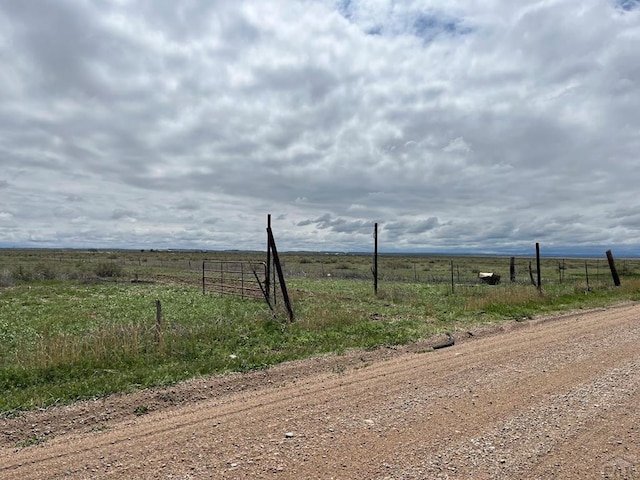 view of road with a rural view