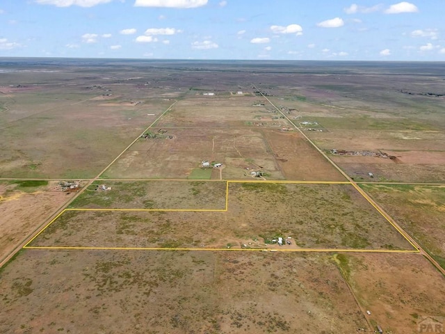 drone / aerial view with a rural view