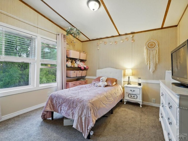 52825 E US Highway 50, Boone, CO 81025 - carpeted bedroom featuring vaulted ceiling and ornamental molding